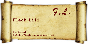 Fleck Lili névjegykártya